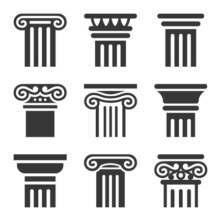 Ancient Columns Icon Set. Vectorのイラスト素材