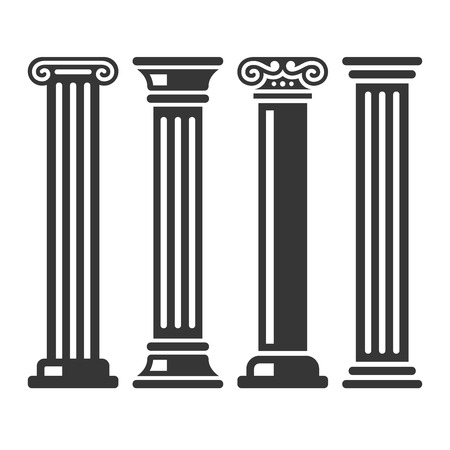 Ancient Columns Icon Set. Vectorのイラスト素材