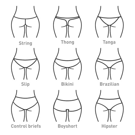 Woman underwear panties types. Vectorのイラスト素材