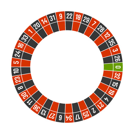 Roulette Casino Wheel Template with Zero on White Background. Vectorのイラスト素材