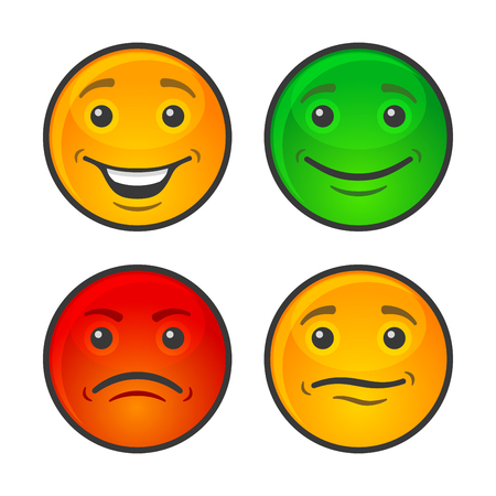 Color Smiley Face Icons Set. Vectorのイラスト素材
