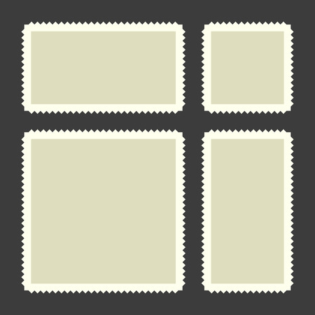 Blank Postage Stamps Set on Dark Background. Vectorのイラスト素材