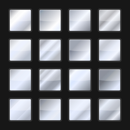 Silver Background Gradient Texture Set. Vector illustrationのイラスト素材