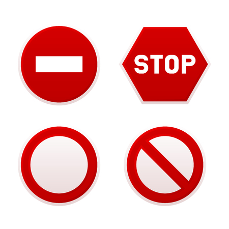 Stop Sign Set. Vector.のイラスト素材