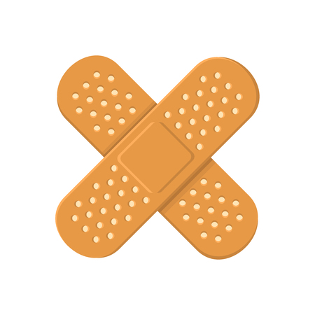 Adhesive Medical Plasters Bandage. Cross Icon. Vector illustrationのイラスト素材