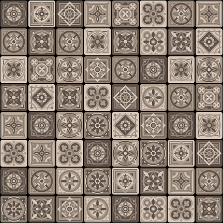 Ceramic Mosaic Tile Floral Patternのイラスト素材