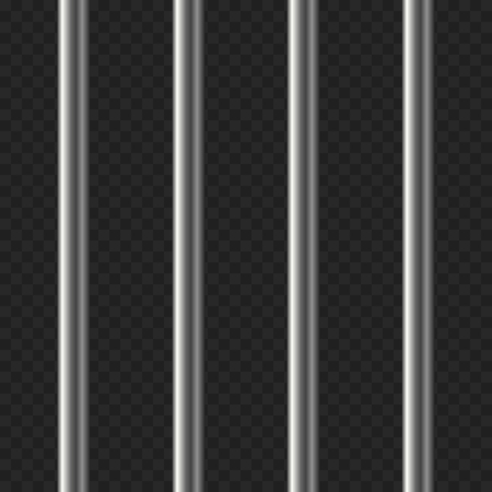 Realistic Prison Bars on Transparent Background. Vector illustrationのイラスト素材
