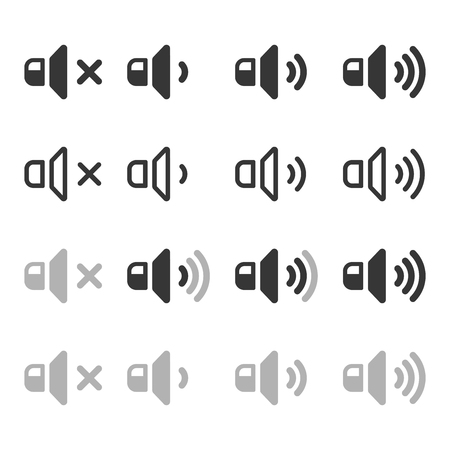 Sound Speaker Icons Set with Different Volume Level. Vector illustration.のイラスト素材
