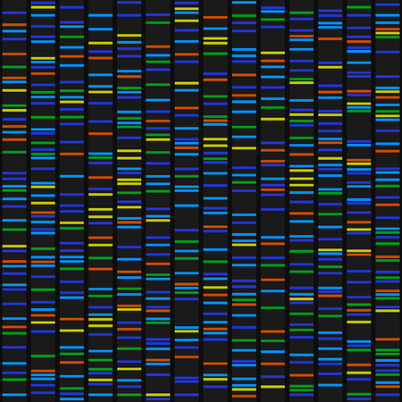 Color Dna Sequence Results on Black Seamless Background. Vectorのイラスト素材