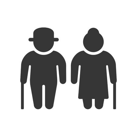 Elder People Icon on White Background. Vector illustrationのイラスト素材