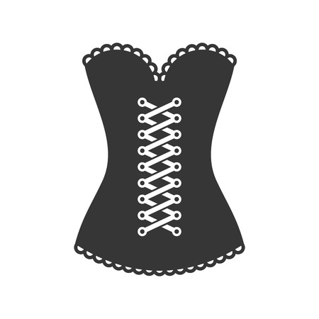 Women Black Corset Icon on White Background. Vectorのイラスト素材