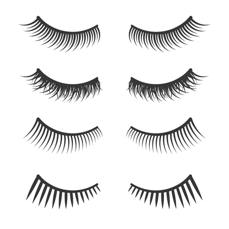 Lashes Set on White Background. Vectorのイラスト素材