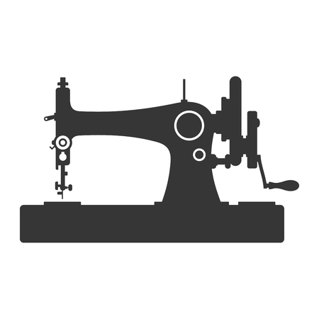 Vintage Sewing Machine Icon on White Background. Vector illustrationのイラスト素材