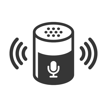 Voice Device Smart Assistant Icon on White Background. Vectorのイラスト素材