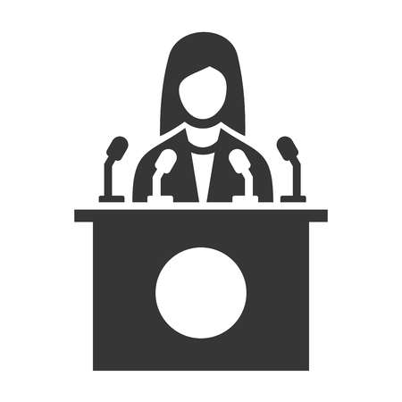 Public Speaker Icon on White Background. Vector illustrationのイラスト素材