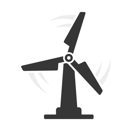 Windmill Eco Icon on White Background. Vector illustrationのイラスト素材