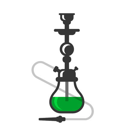Hookah Cafe Logo Design. Icon on White Background. Vectorのイラスト素材
