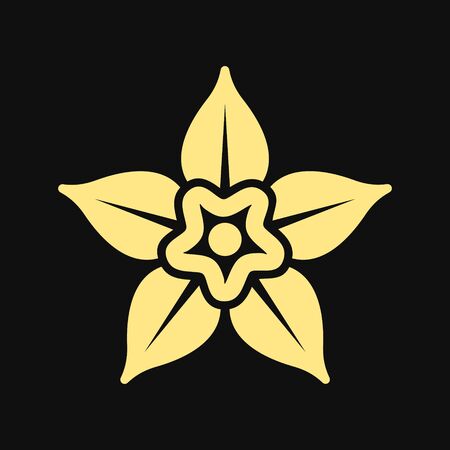 Vanilla Flower Icon On White Background. Vector Logoのイラスト素材