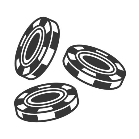 Falling Casino Chips on White Background. Vectorのイラスト素材