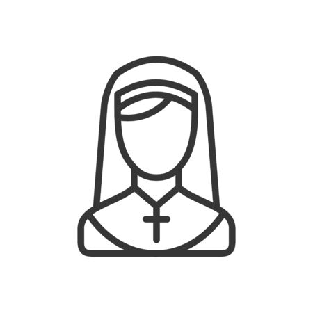 Nun Simple Icon on White Background.のイラスト素材