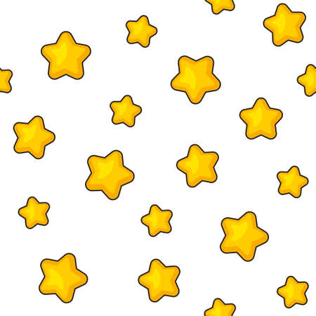Stars Seamless Pattern on White Background. Vectorのイラスト素材