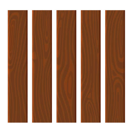 Cartoon Wooden Plank Set. Flat Style Boards. Vectorのイラスト素材