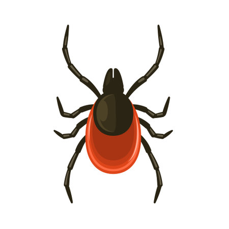 Tick Icon on White Background. Flat Style Bug Vectorのイラスト素材
