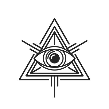 Eye of Providence Masonic Sign on White Background. Vector