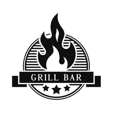 Hot Grill Bar Restaurant icon on White Background. Vectorのイラスト素材