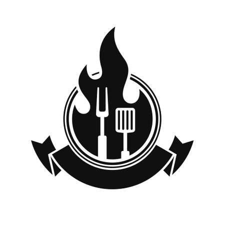 Hot Grill Bar Restaurant icon on White Background. Vectorのイラスト素材