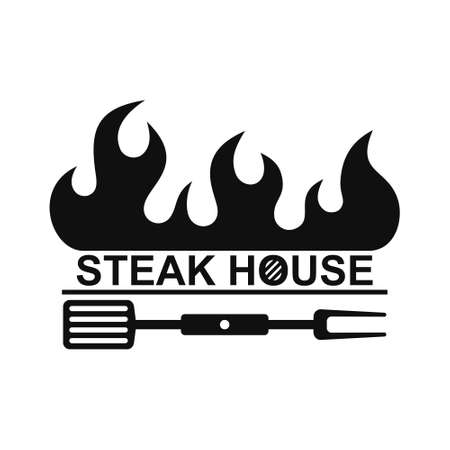 Hot Grill Bar Restaurant icon on White Background. Vectorのイラスト素材