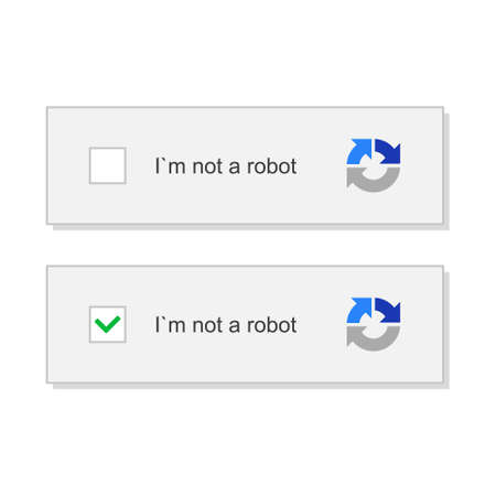 Captcha i am not a robot Windows Set. Vectorのイラスト素材