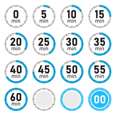 Stopwatch Timer Icons Set on White Background. Vectorのイラスト素材