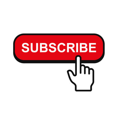 Subscribe Button with Hand Mouse Pointer. Vectorのイラスト素材