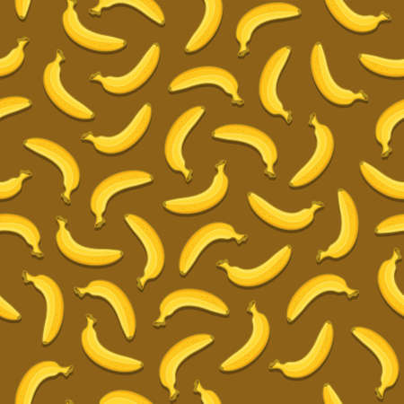 Bananas Seamless Pattern on Dark Background. Vectorのイラスト素材