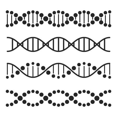 DNA Icons Set on White Background. Vectorのイラスト素材