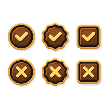 Cross and Check Mark Icons on White Background. Vectorのイラスト素材