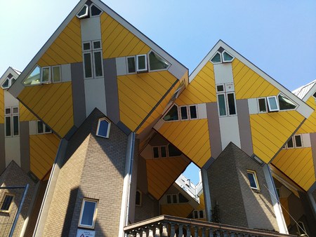 Cube houses, modern architecture in Rotterdam, Netherlandsのeditorial素材