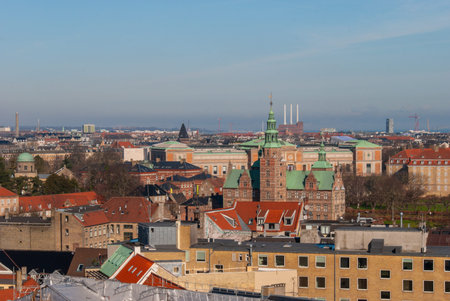The view of Copenhagen city center, Denmark from Rundetarn tower