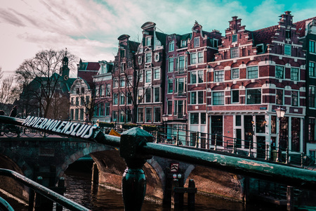Photo of Buildings and Streets in Amsterdam, Netherlandsの写真素材