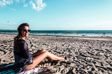 Photo of Girl at Coronado Beach, San Diegoの写真素材