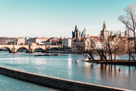 Photo of Buildings and Streets near Vltava River in Prague, Czech Republicのeditorial素材