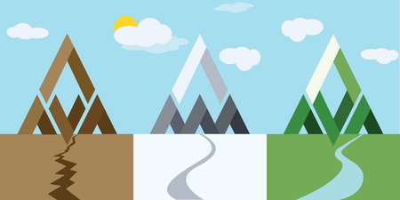 mountain 3 style iconのイラスト素材