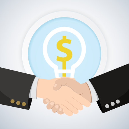 Shake Hand Partner Idea moneyのイラスト素材