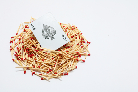 stop gambling card on matchの写真素材