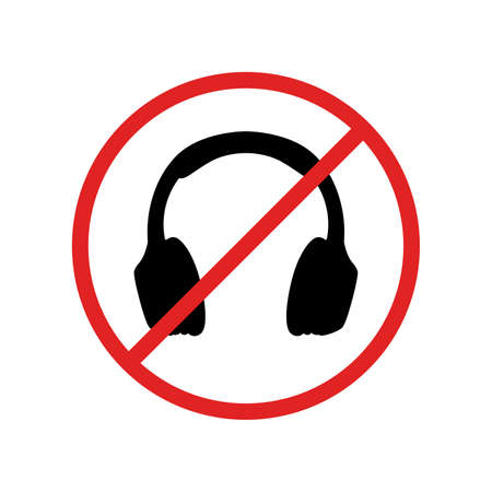 Don't use the headphone sign iconのイラスト素材