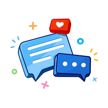 Chat messenger bubble popup conceptのイラスト素材