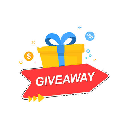 giveaway winner for event promotion, gift boxのイラスト素材