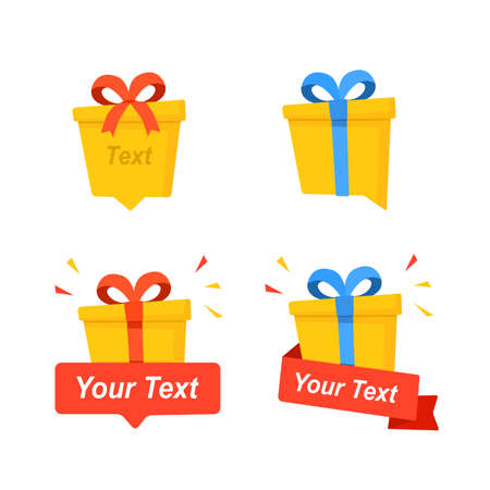 gift boxes text popup chatのイラスト素材