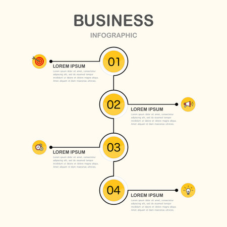 Infographic timeline 4 steps for a business to successのイラスト素材